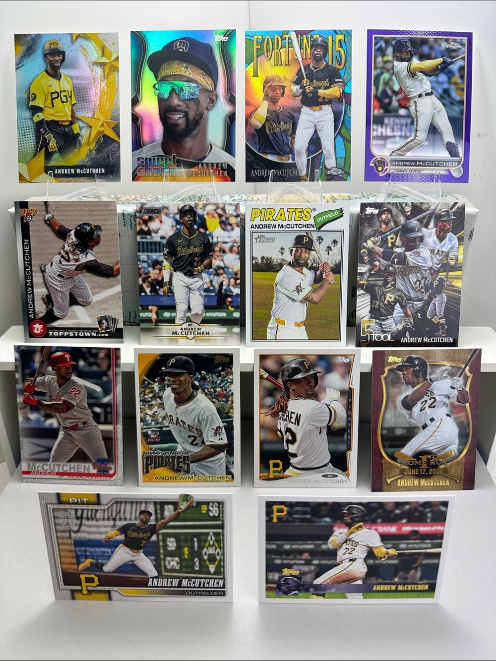Andrew McCutchen lot of 14 (Pirates/Brewers/Phillies)